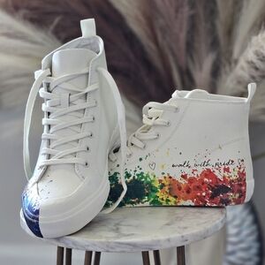 Dolce Vita x Trevor Andrew Paint Splatter High Top Sneakers Size W9.5  M7.5